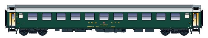 Pirata PI9729 - H0 - Personenwagen UIC-X, 2. Kl., SBB, Ep. IV - Wagen 2